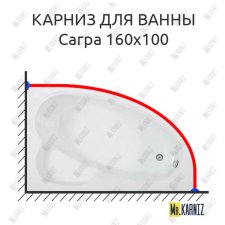 Карниз для ванны Bas Сагра 160х100 Усиленный 20 мм MrKARNIZ